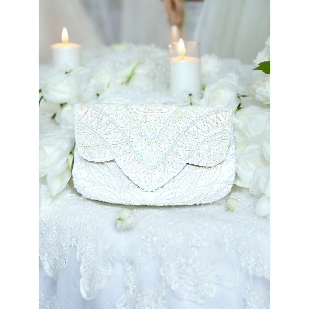 Carla Marchi Vintage White Beaded Bag